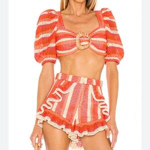 Striped Crochet Two-Piece Set